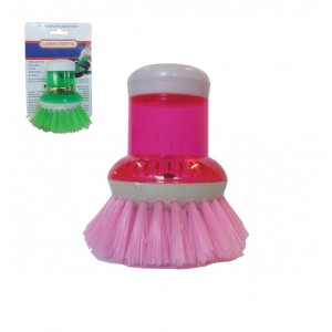 Βουρτσάκι πιάτων με θήκη σαπουνιού στη λαβή